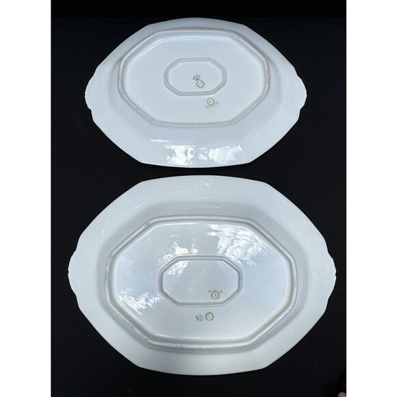 2 JPL Pouyat Limoges Platters Tray Hand Painted W/ Gold c1908-32 France Rare! - Picture 9 of 12